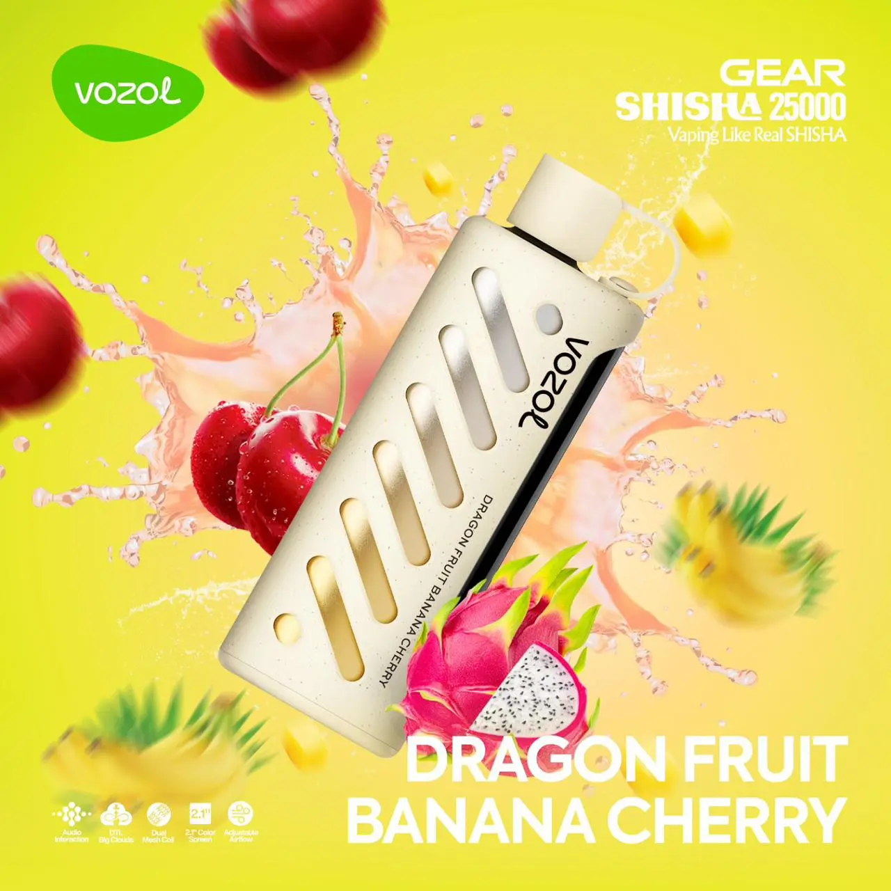 Gear Shisha 25000 Dragon Fruit Banana Cherry