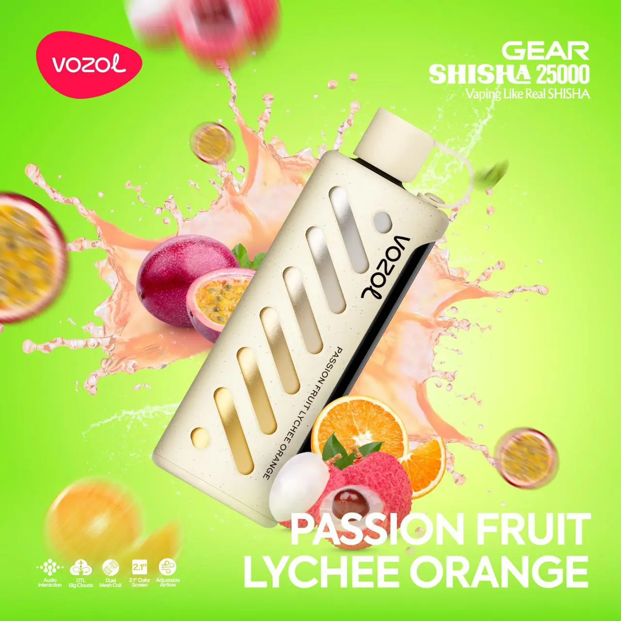 Gear Shisha 25000 Passion Fruit Lychee Orange